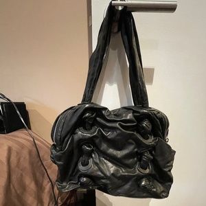 Michael Kors black leather shoulder bag